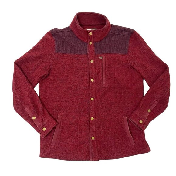 Carbon 2 Cobalt Snap Button Knit Jacket Shacket Burgundy Red size Medium - Picture 1 of 7